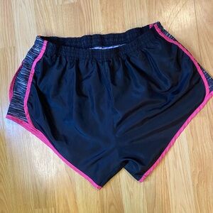 Women’s Black Athletic Shorts with Pink Trim